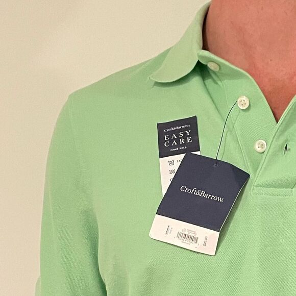 Croft & Barrow Easy Care UPF 15 Green Polo Shirt Size Medium - Picture 2 of 2